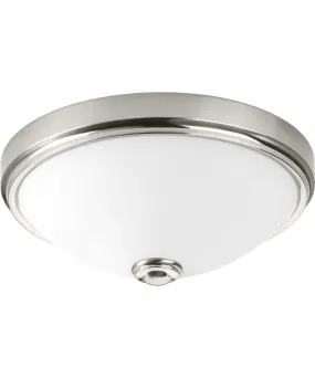 1-Light 11" LED Linen Glass Flush Mount Brushed Nickel