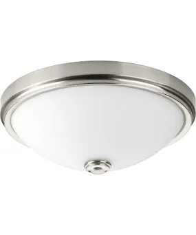 1-Light 19" LED Linen Glass Flush Mount Brushed Nickel