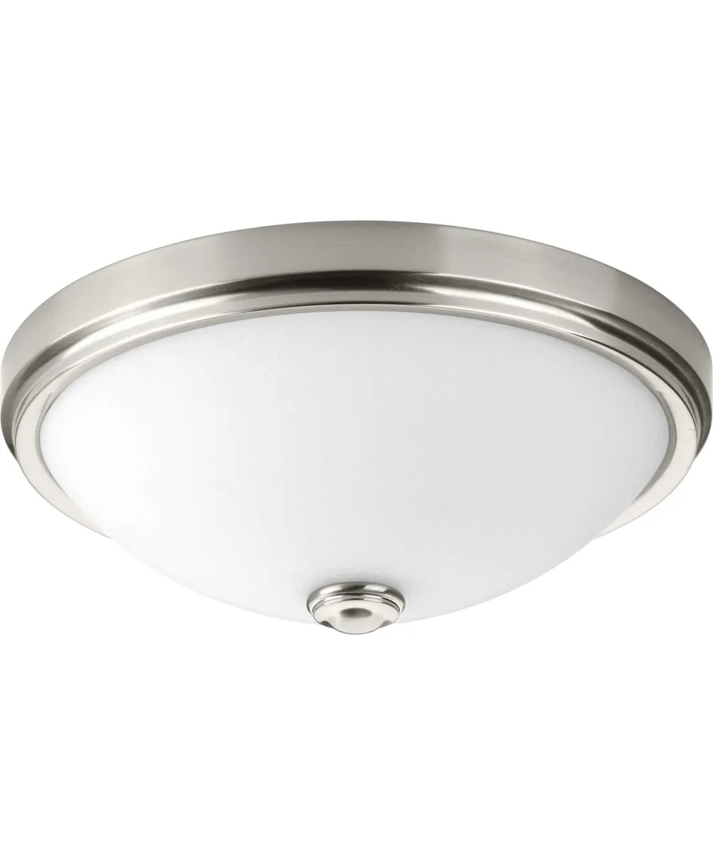 1-Light 19" LED Linen Glass Flush Mount Brushed Nickel