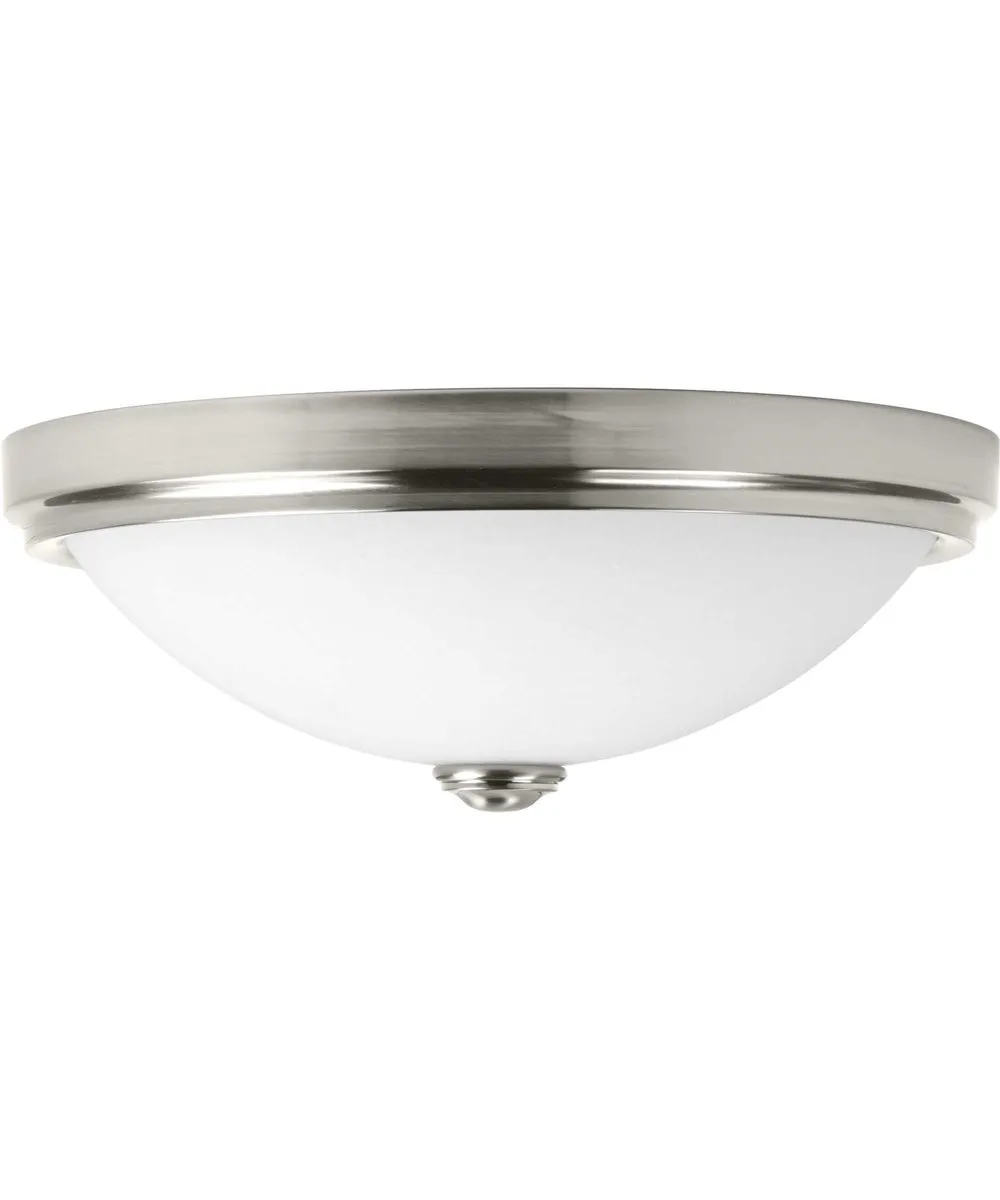 1-Light 19" LED Linen Glass Flush Mount Brushed Nickel