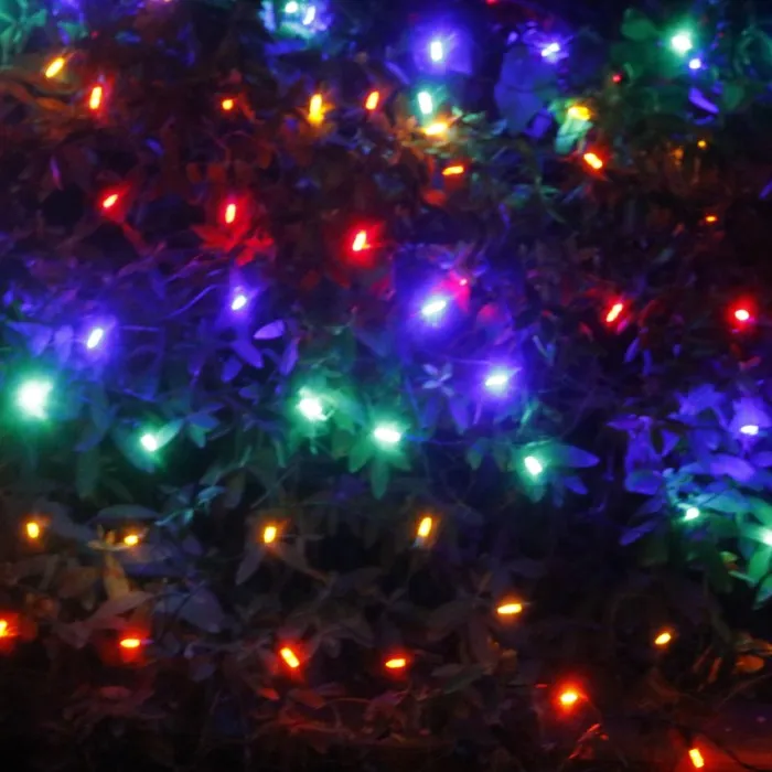 100-light M5 Multicolor LED Net Lights, Green Wire