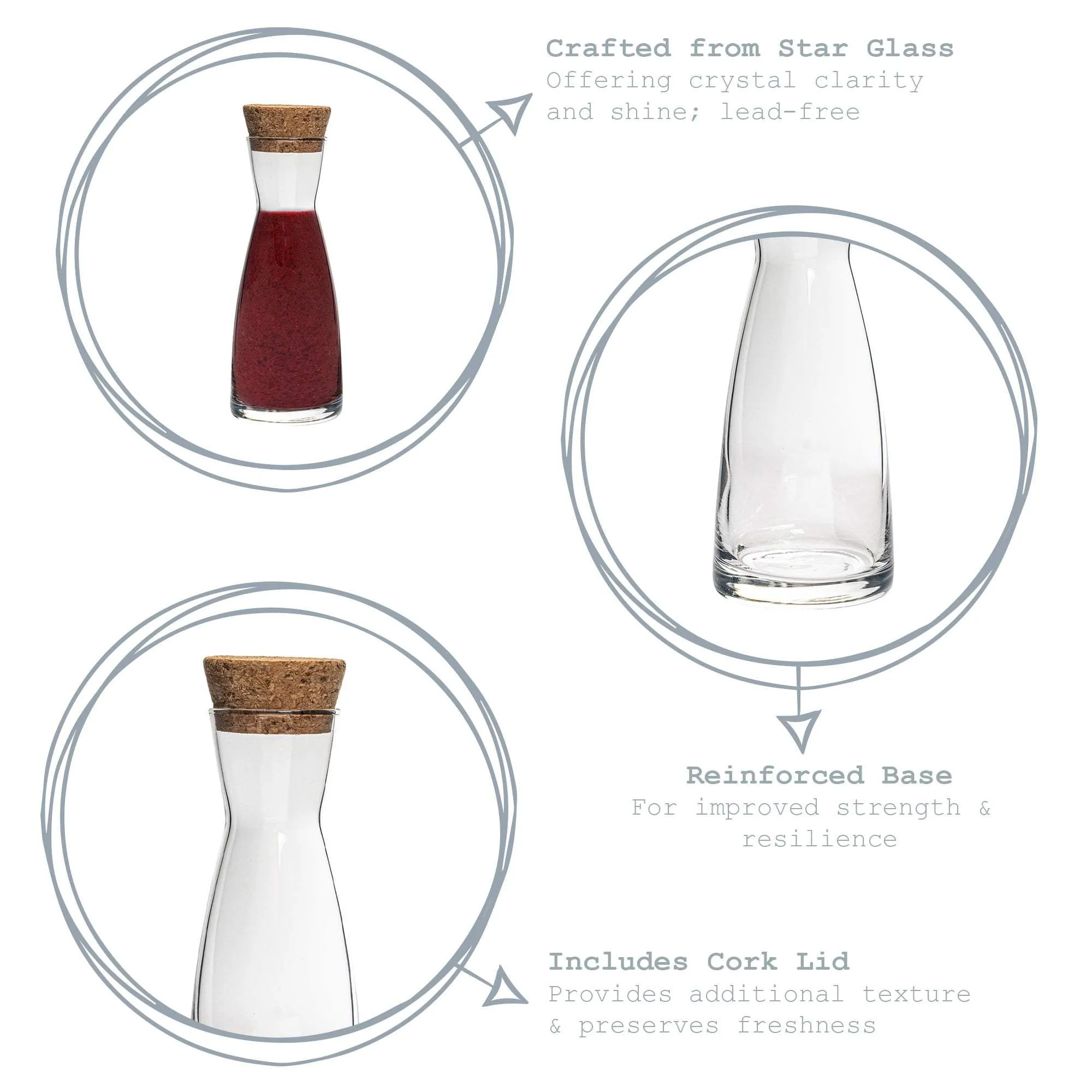 1.1L Ypsilon Glass Carafe with Cork Lid - By Bormioli Rocco