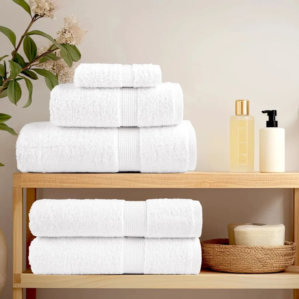 12 Piece Premium Towel Set White 600 gsm 100% Cotton