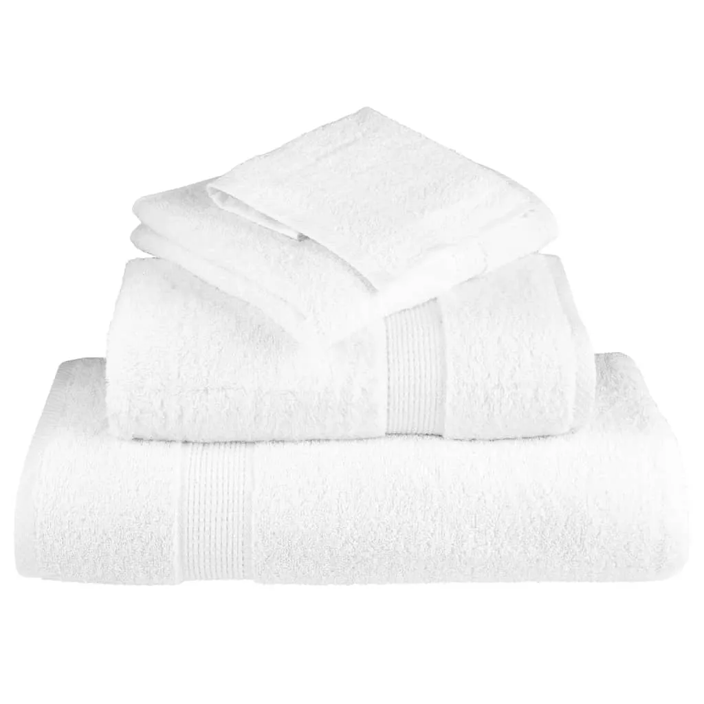 12 Piece Premium Towel Set White 600 gsm 100% Cotton