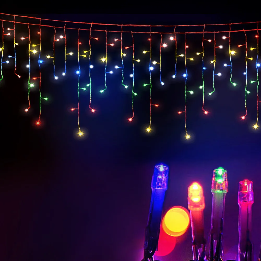 12.5M Solar Christmas Lights Icicle String Light - Multi Colour