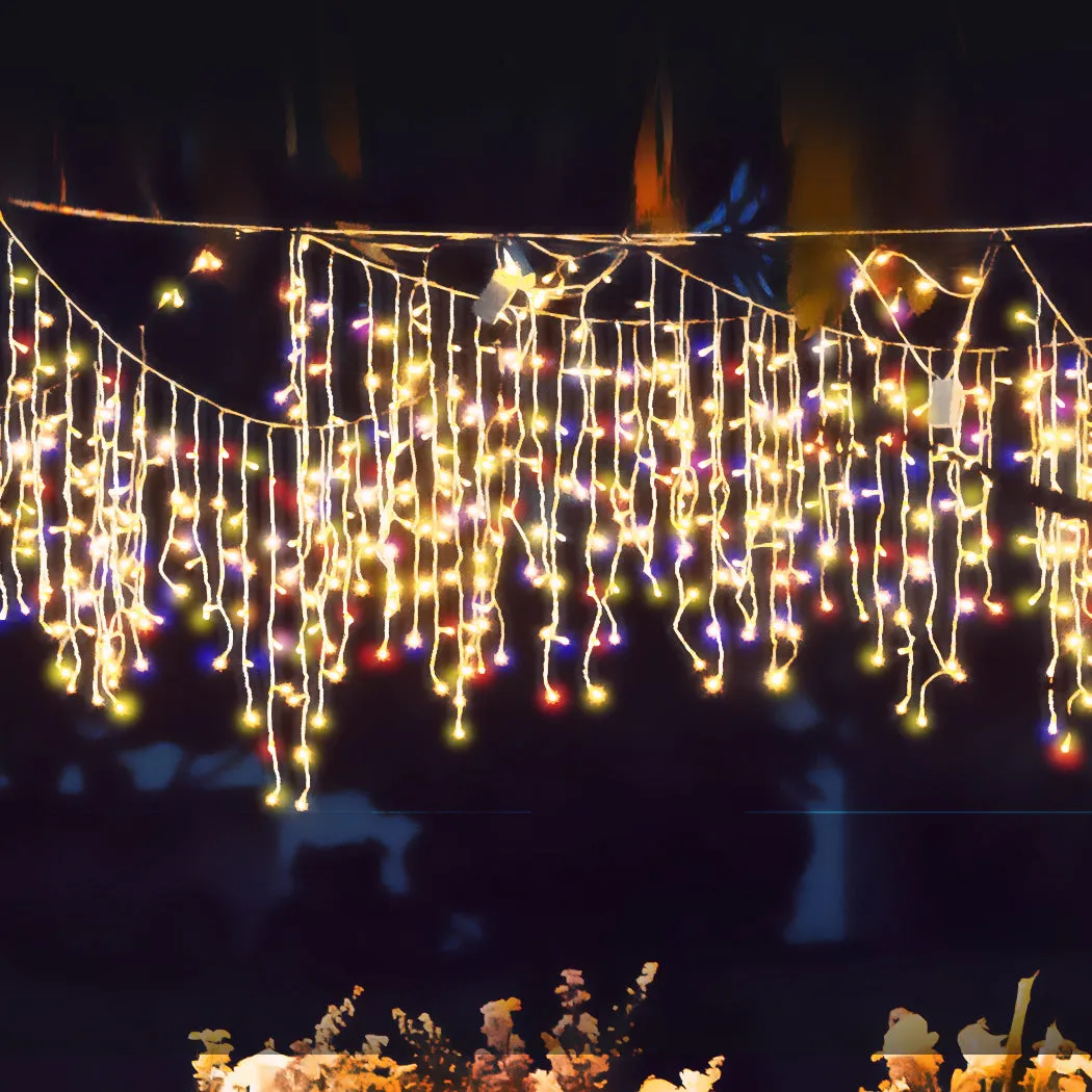 12M 300 LED Bulbs Curtain Fairy String Lights Outdoor Christmas Party Lights - Warm White