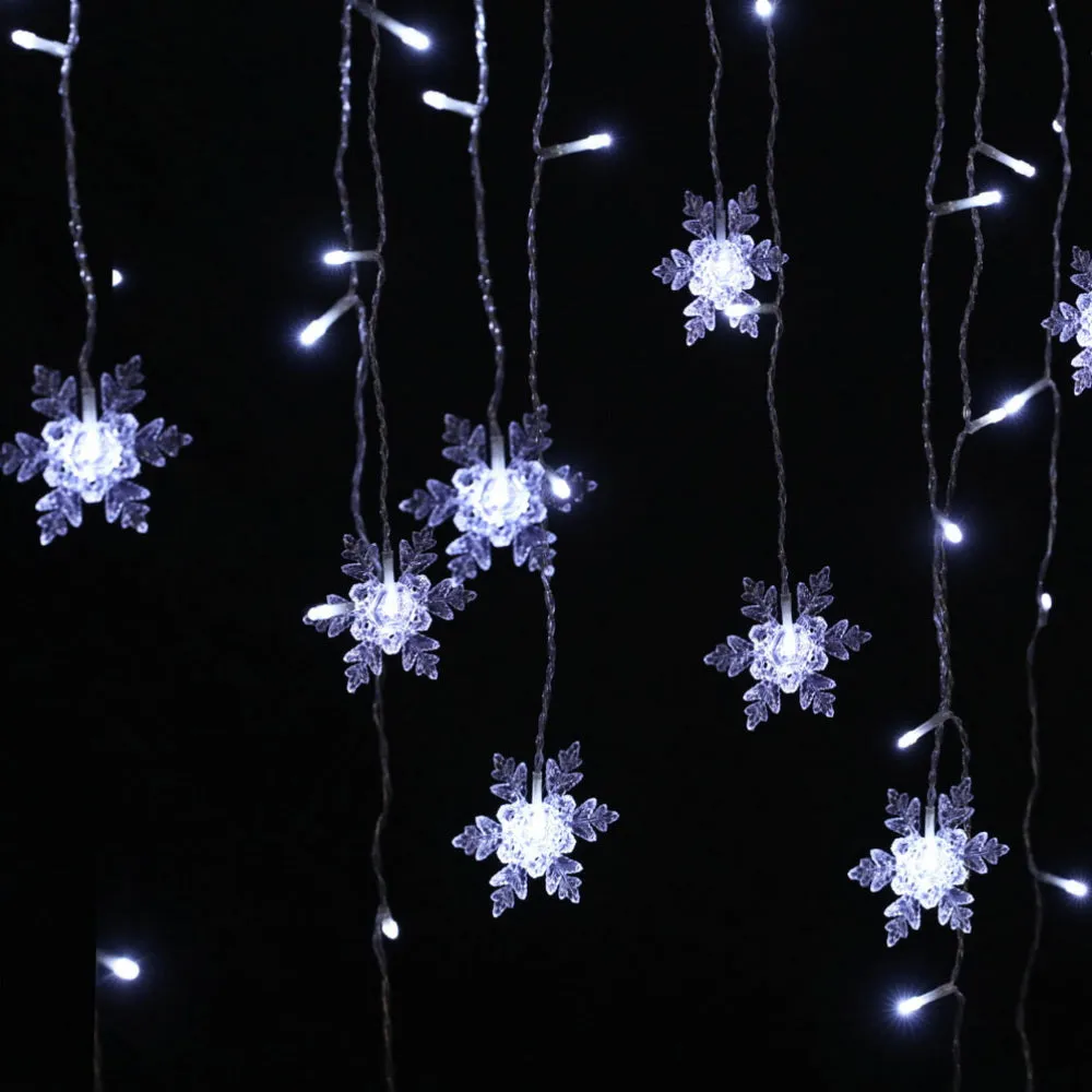 160 LED Cold White Icicle Christmas Lights, 8 Modes, Solar