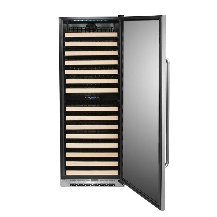 164-Bottle Built-in Stainless Steel Dual Zone Compressor Wine Refrigerator with Display Rack and LED display