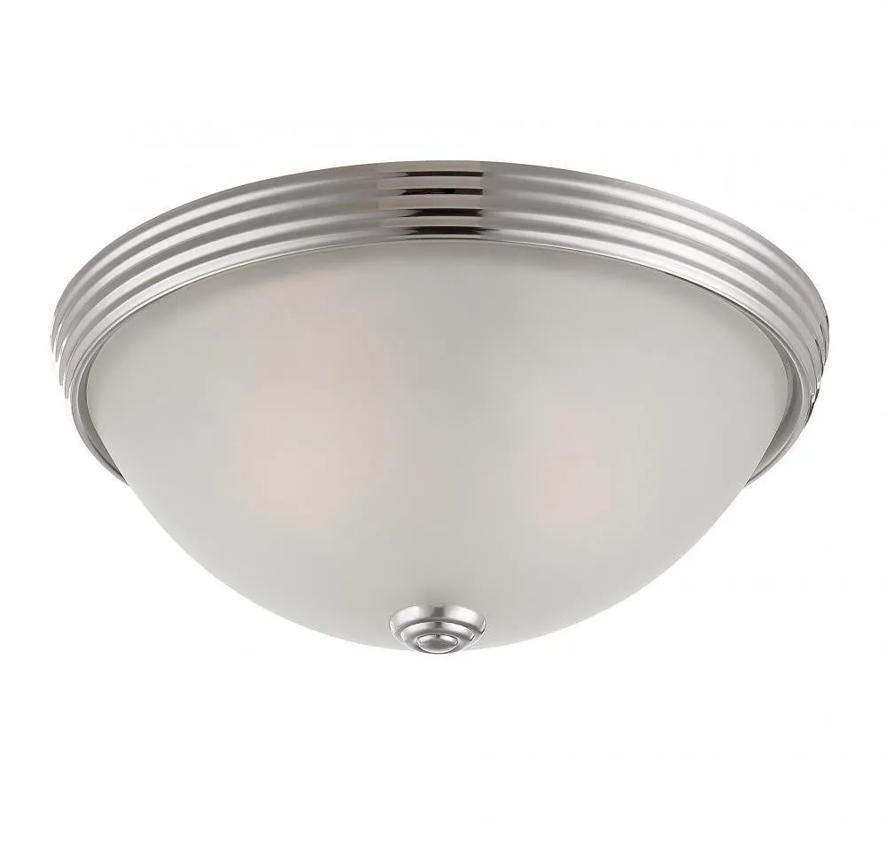 2 LIGHT CEILING MOUNT, POLISHED NICKEL