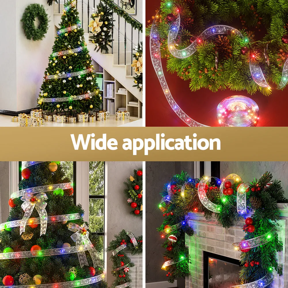 20M Christmas Lights Fairy Ribbon Light 200 LED Xmas Decor - Colored