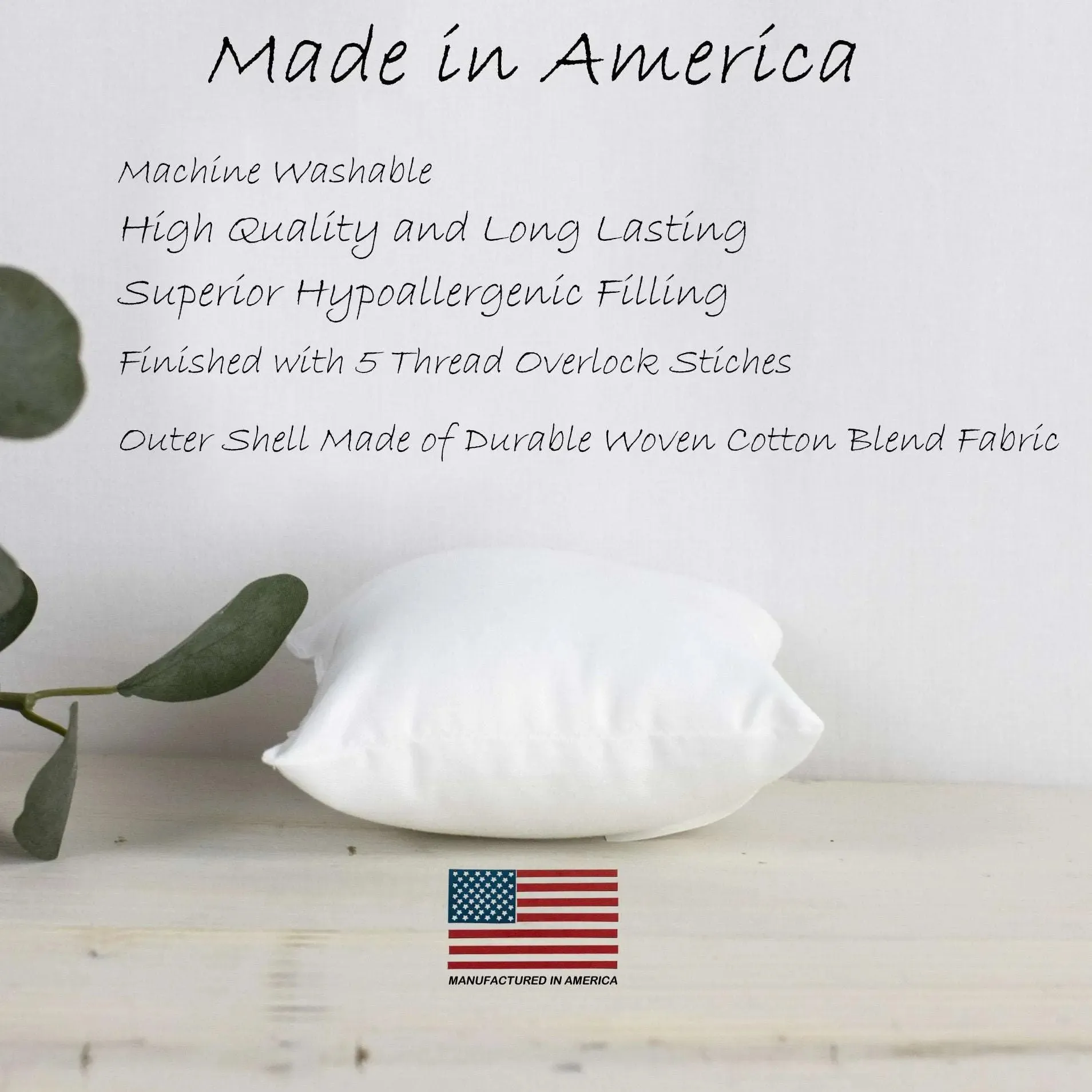 24x24 | Indoor Outdoor Hypoallergenic Polyester Pillow Insert | Quality Insert | Pillow Inners | Throw Pillow Insert | Square Pillow Inserts