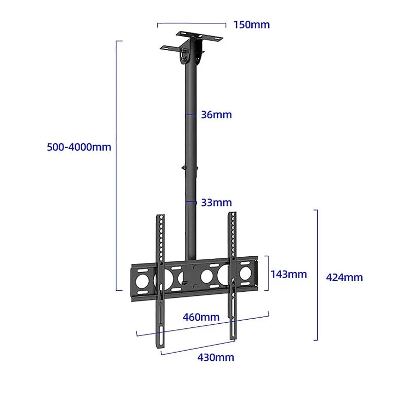 26''– 60'' Adjustable Telescopic Flat Panel Tilt Ceiling Tv Bracket -Xf0494