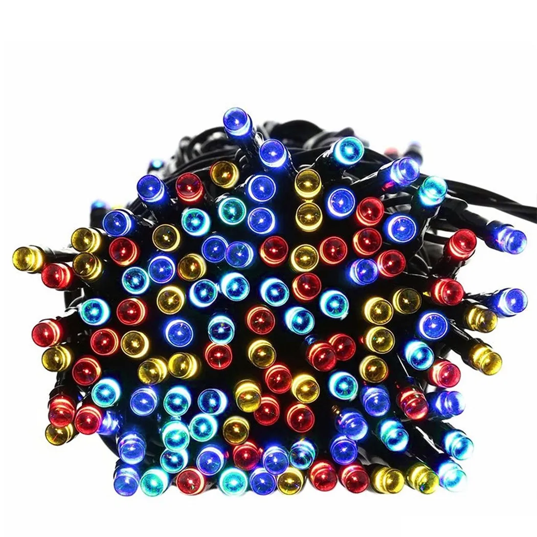 35M 300 LED Bulbs String Solar Powered Fairy Lights Christmas Decor Garden - Multicolour