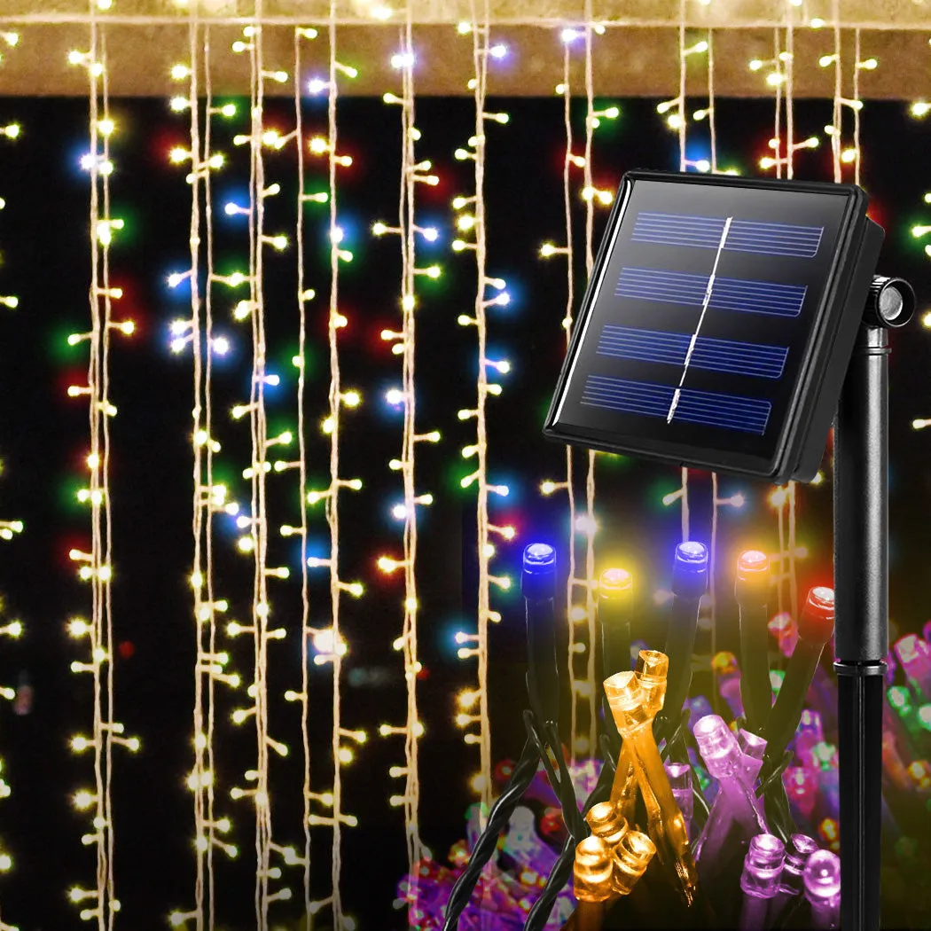 35M 300 LED Bulbs String Solar Powered Fairy Lights Christmas Decor Garden - Multicolour