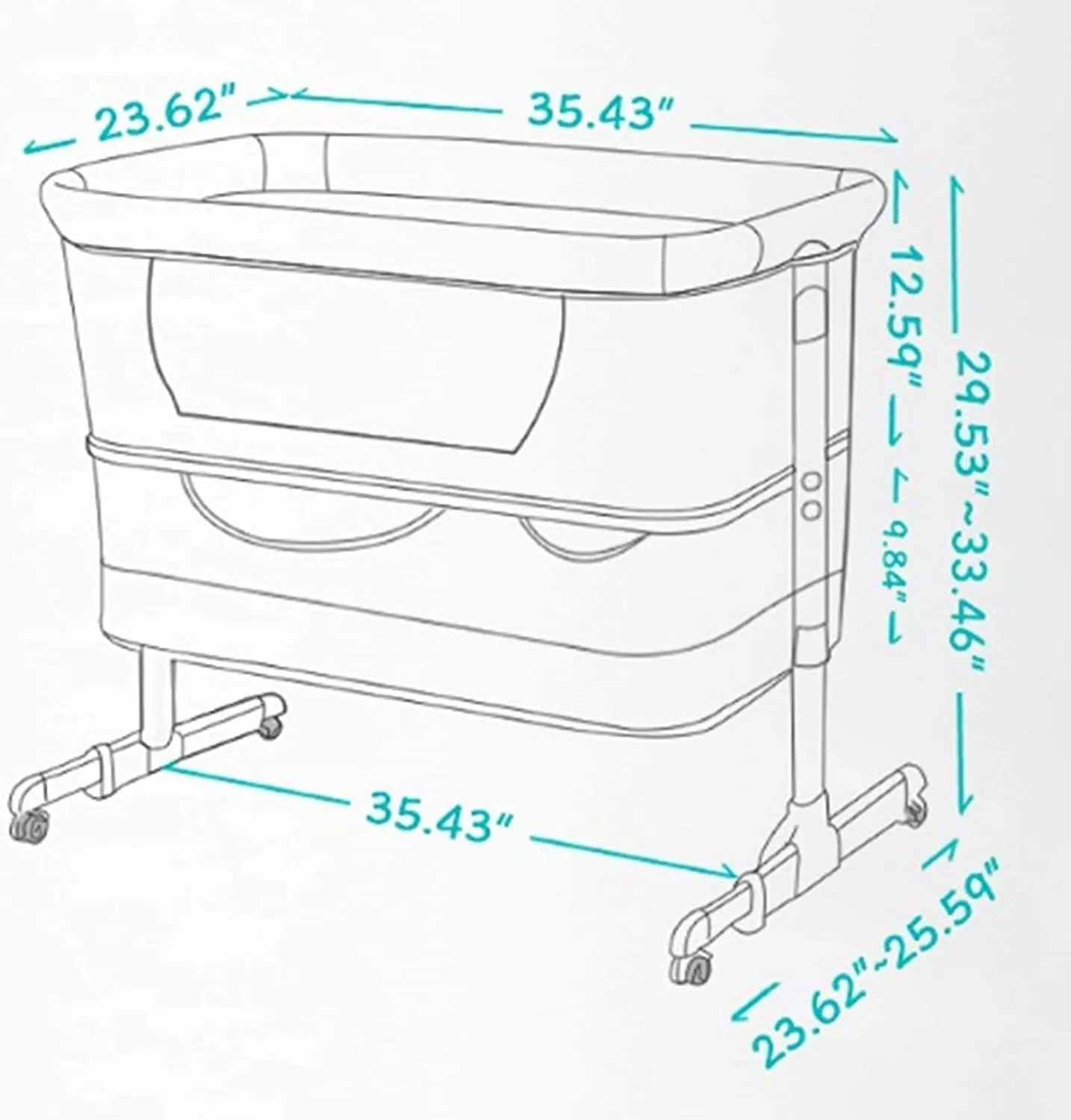 3In1 Bedside Crib for Girl or Boy, Bedside Sleeper for Baby Portable and Adjustable Crib with Mosquito Net for Newborn Baby,Deep Khaki