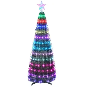 4.9FT 166Pcs LED Lights Collapsible Christmas Tree Light with Remote App Control IP65 Waterproof Customized Multi-Color Mode Timer Setting Work with A