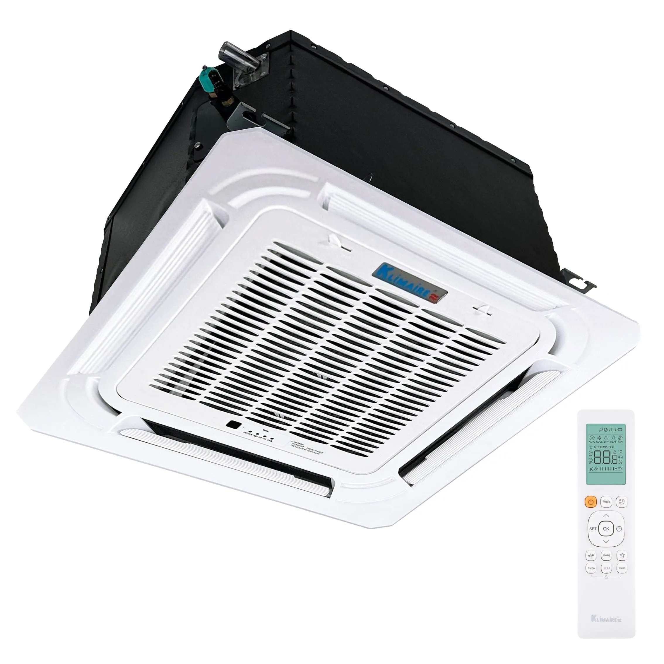 5-Zone Klimaire 21.1 SEER2 Multi Split Ceiling Cassette Air Conditioner Heat Pump System 12 12 12 12 12