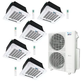 5-Zone Klimaire 21.1 SEER2 Multi Split Ceiling Cassette Air Conditioner Heat Pump System 12 12 12 12 12