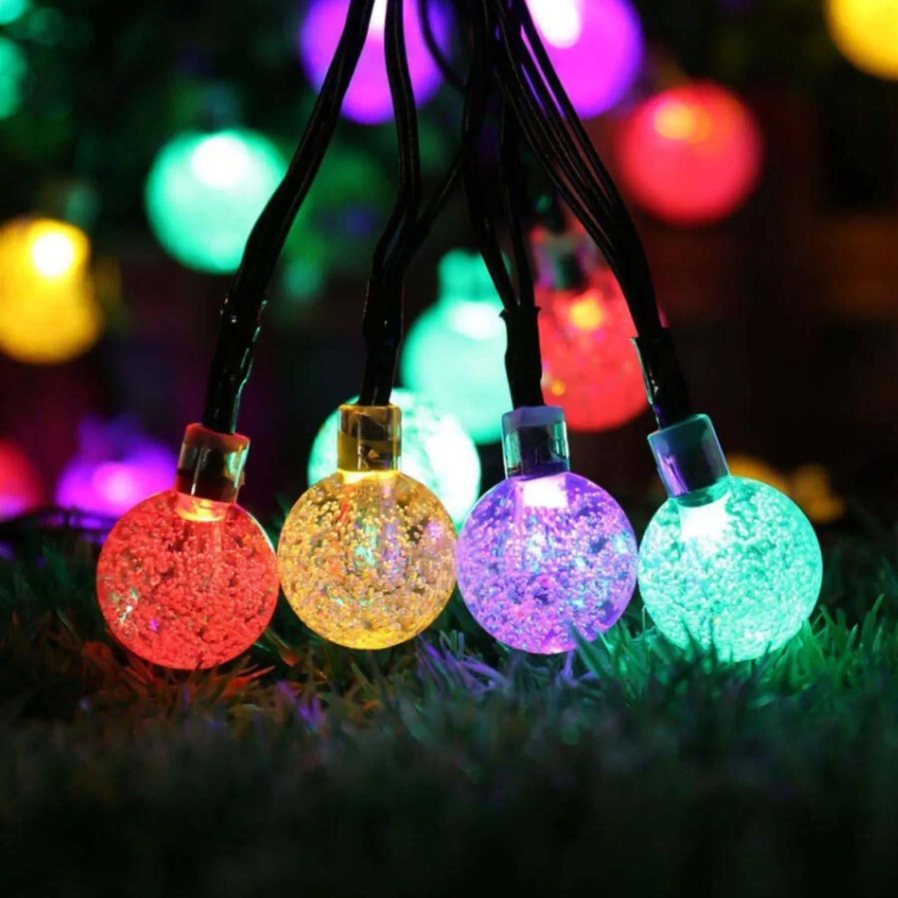 50 Crystal Ball Solar String Lights