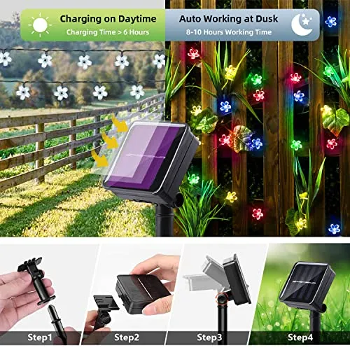 50 LED Multi-Colored Solar String Garden Lights