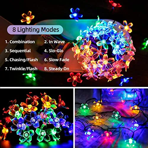 50 LED Multi-Colored Solar String Garden Lights