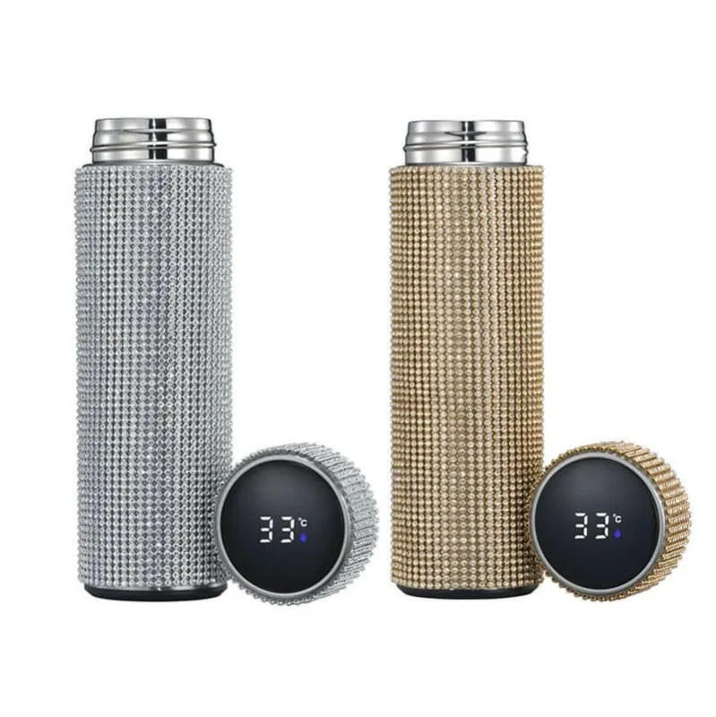 500ml Rhinestone Thermos Bottle Stainless Steel Flask for Girls