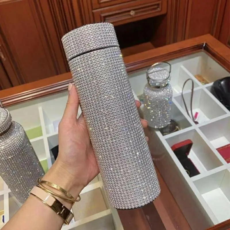 500ml Rhinestone Thermos Bottle Stainless Steel Flask for Girls