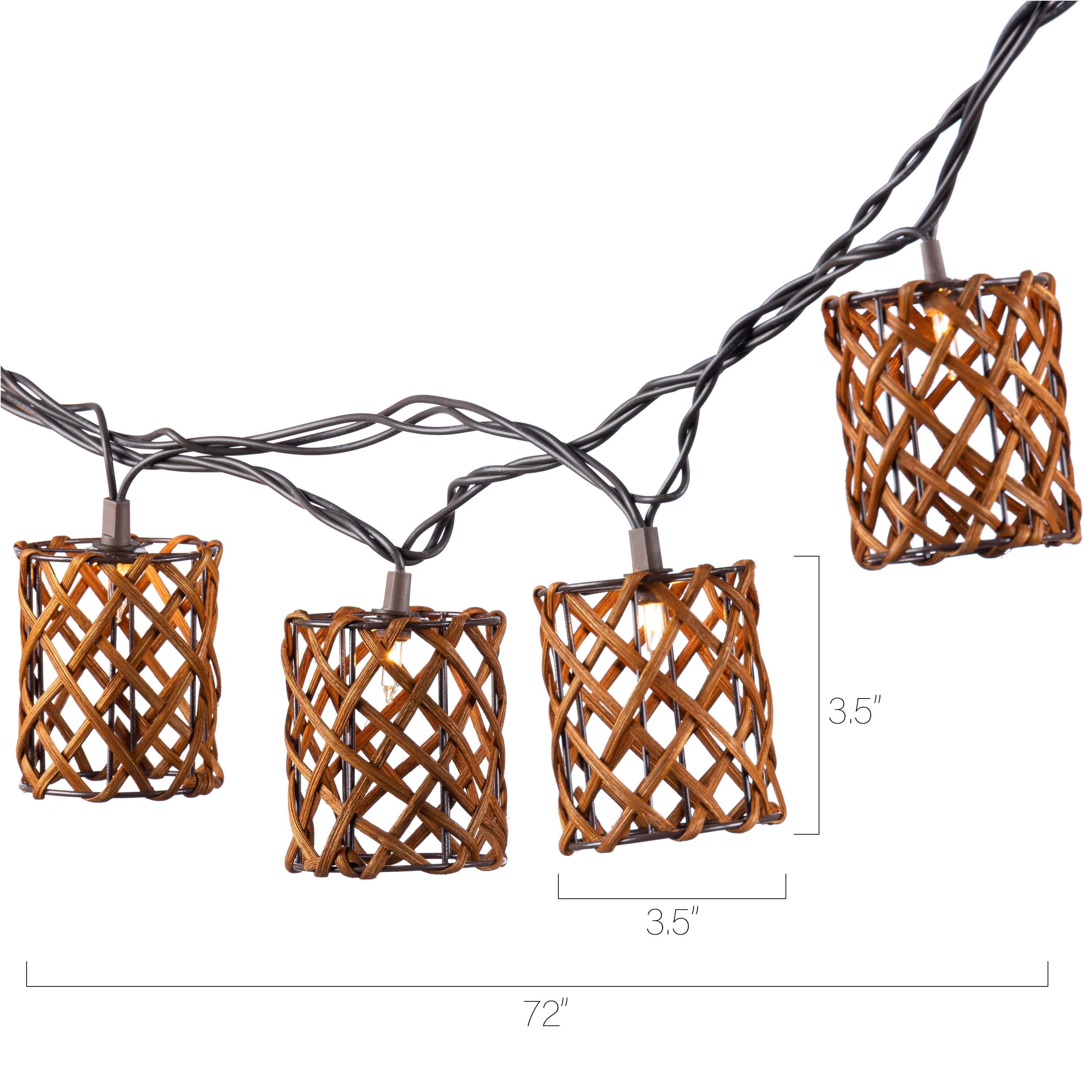 6 ft. Decorative Rattan Cylinder Patio String Light