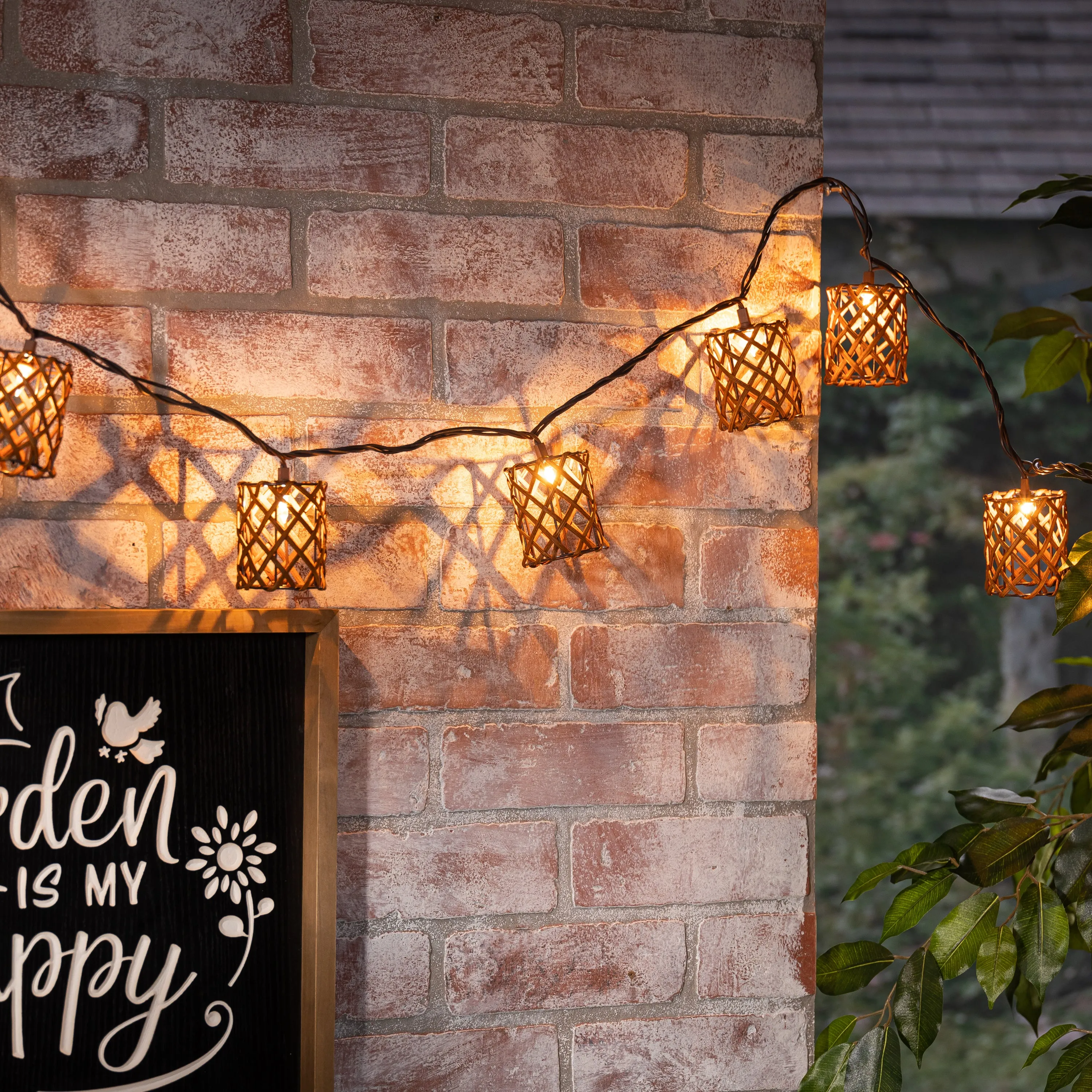 6 ft. Decorative Rattan Cylinder Patio String Light