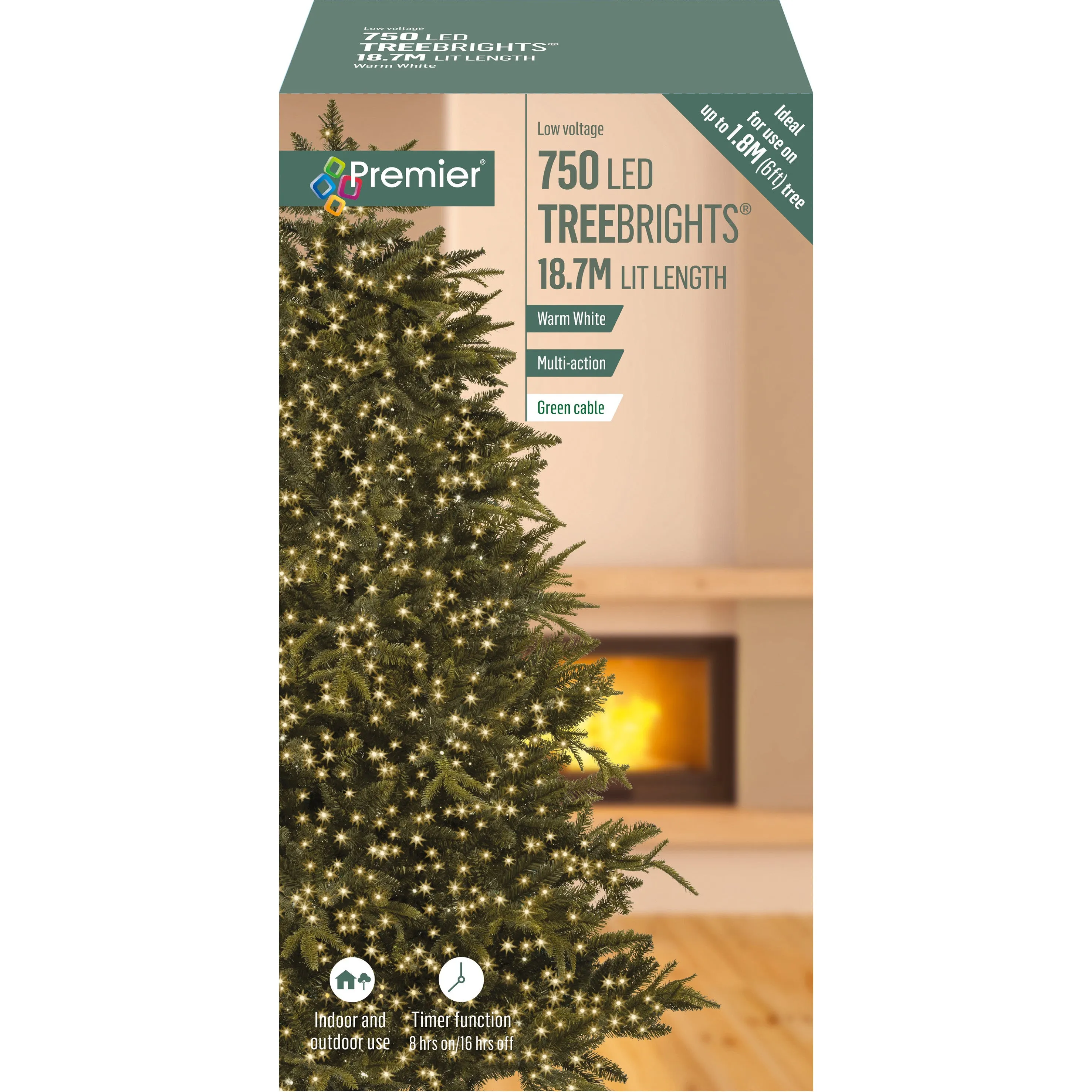 750 Multi Action LED TreeBrights Christmas Tree Lights - Warm White