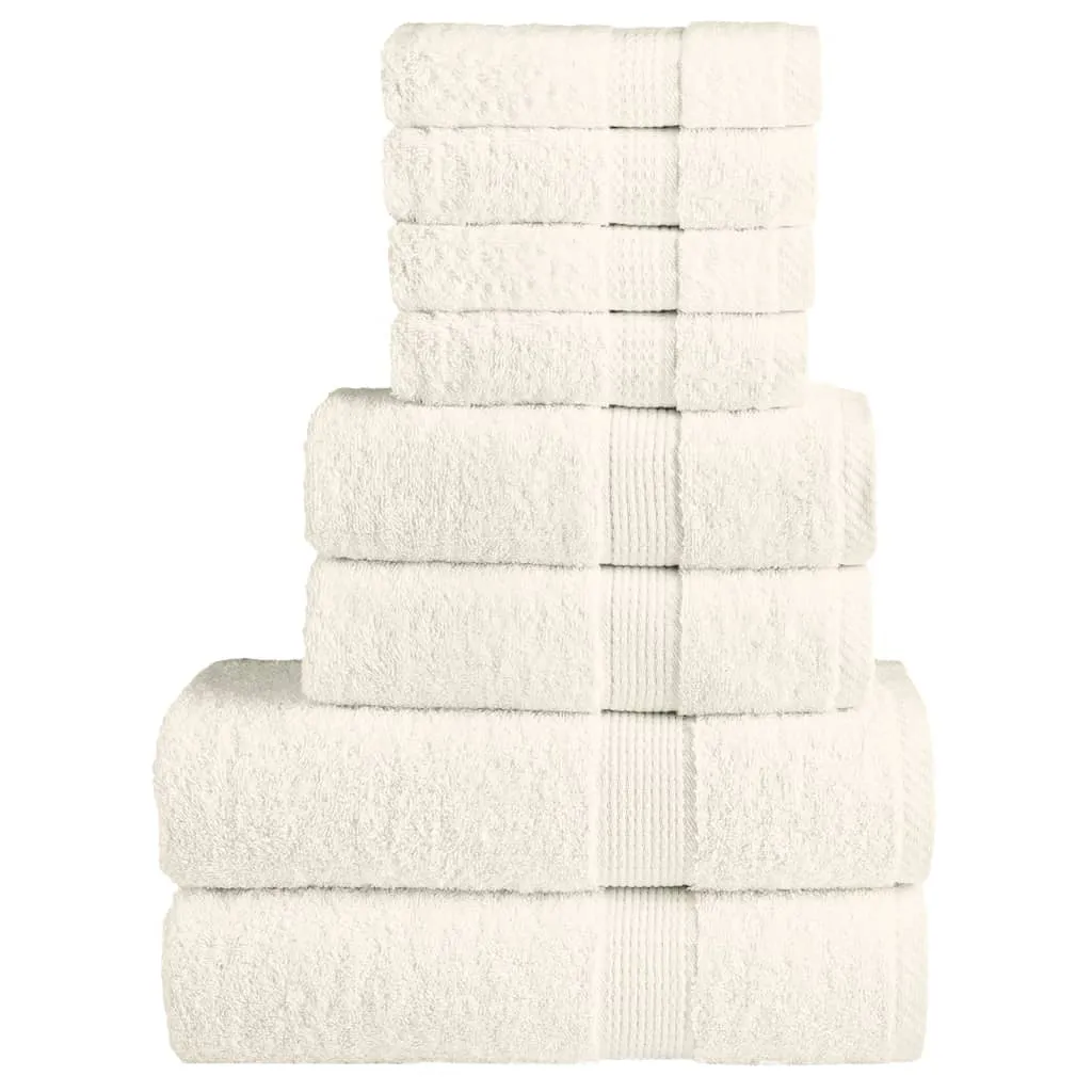 8 Piece Premium Towel Set Cream 600 gsm 100% Cotton