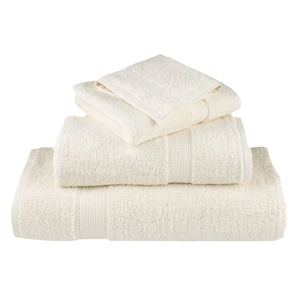 8 Piece Premium Towel Set Cream 600 gsm 100% Cotton