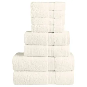 8 Piece Premium Towel Set Cream 600 gsm 100% Cotton