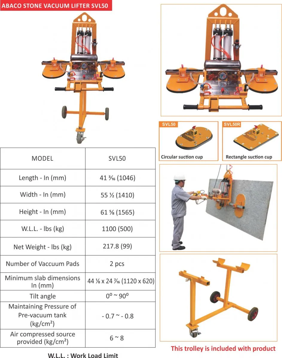 Abaco Stone Vacuum Lifter