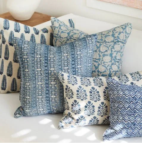 Akola Azure Linen Pillow