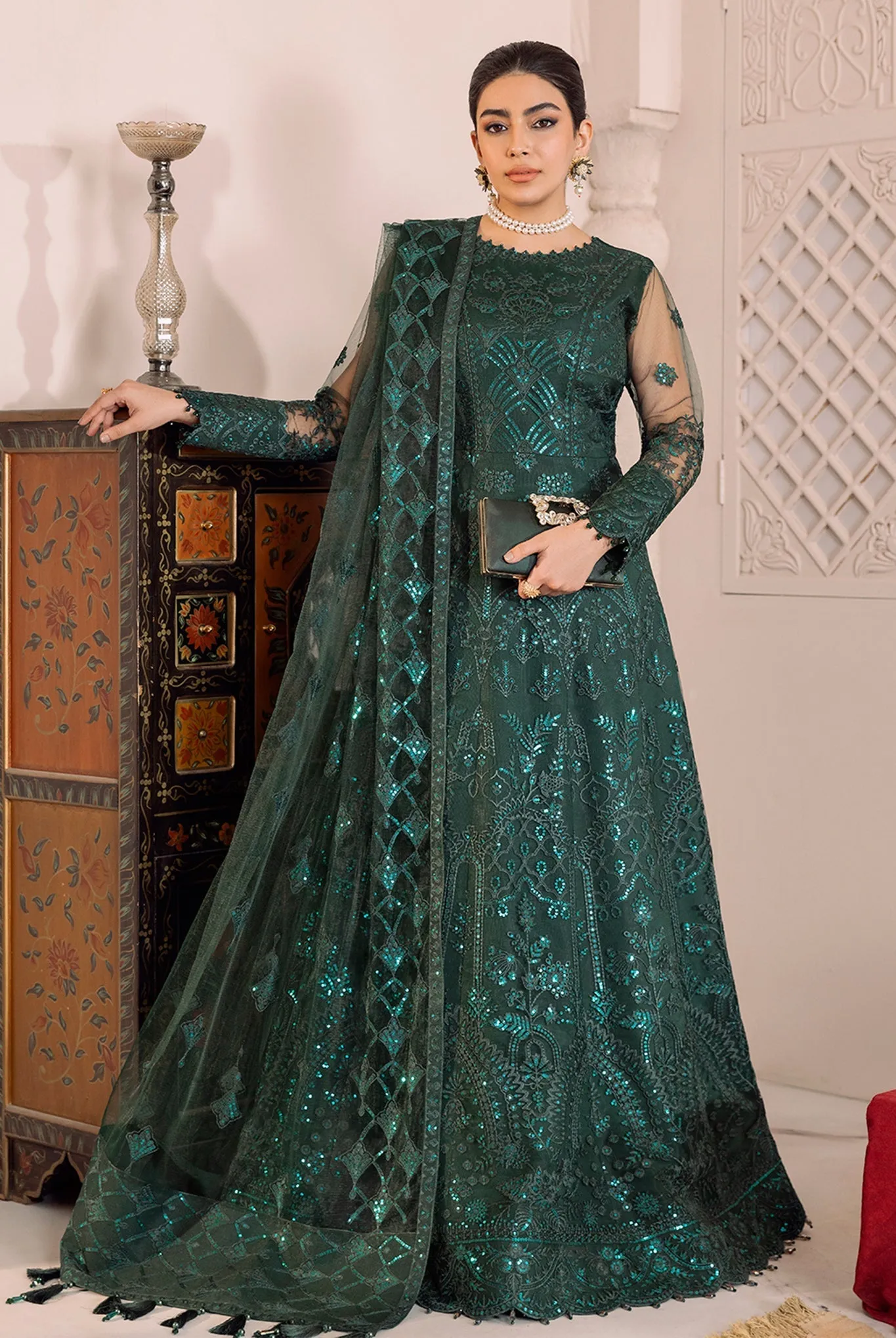 Alizeh Dua Luxury Formals – V01D05A- RYAN ( GREEN )