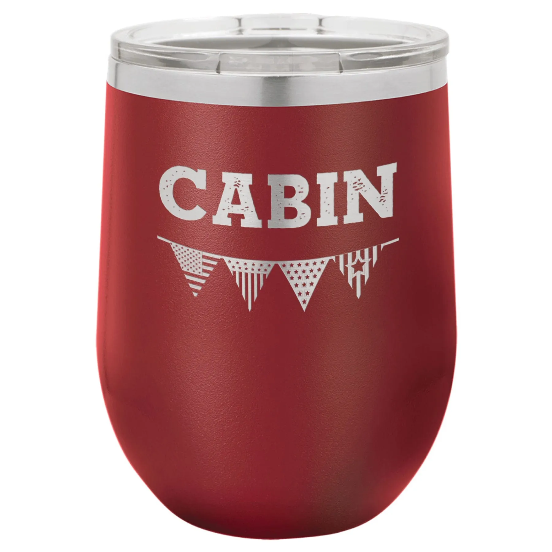 American Flag 12 oz Wine Tumbler - Powder Coated