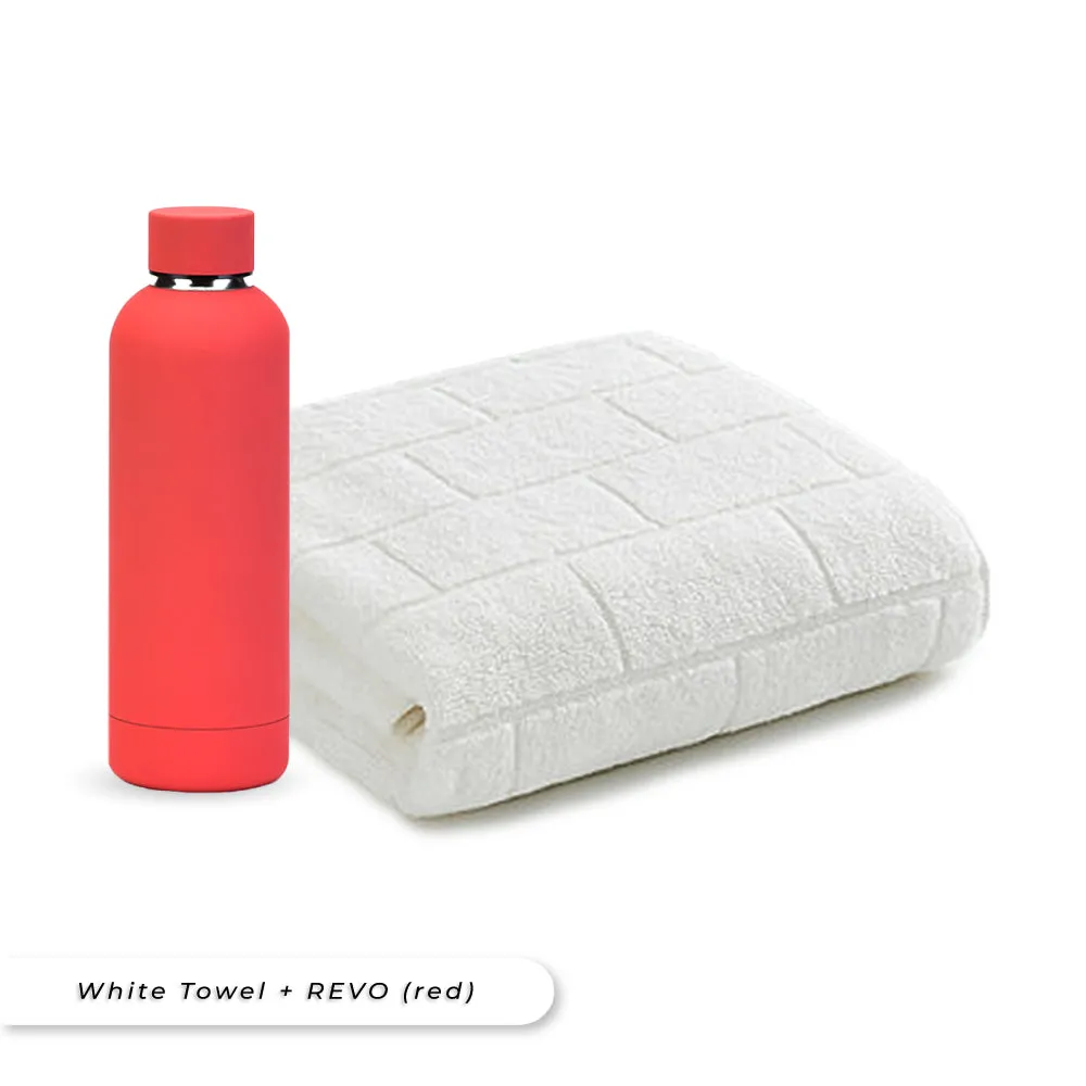 Antibacterial Bath Towel (White)   REVO Bottle Bundle