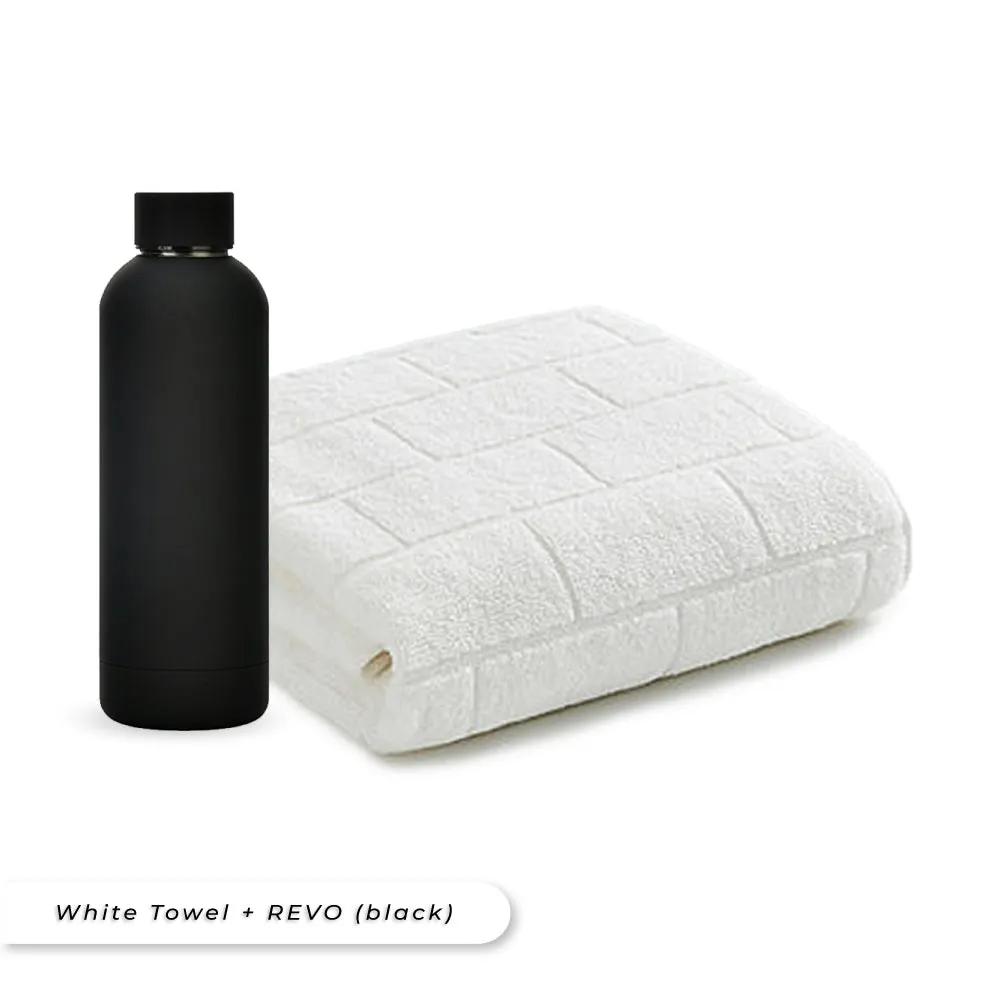 Antibacterial Bath Towel (White)   REVO Bottle Bundle