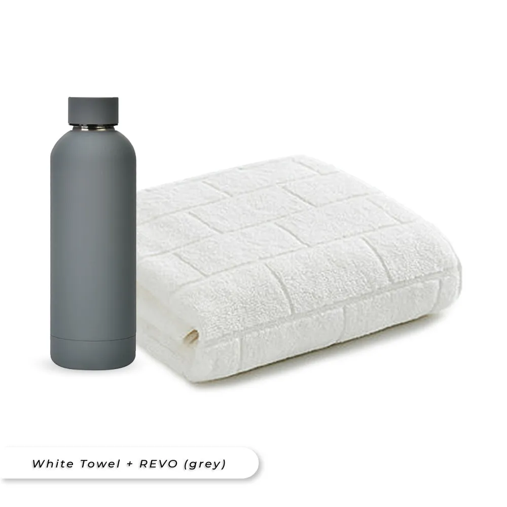 Antibacterial Bath Towel (White)   REVO Bottle Bundle