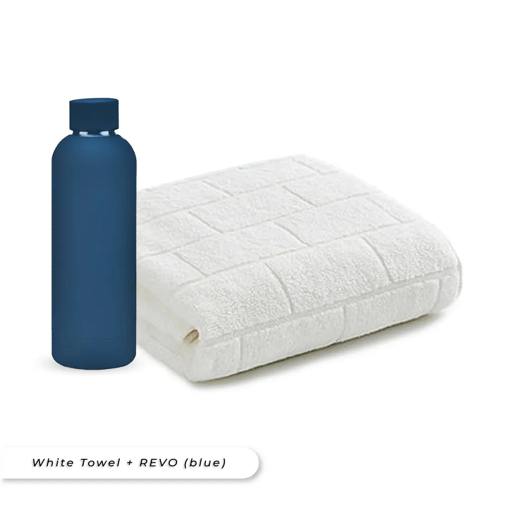 Antibacterial Bath Towel (White)   REVO Bottle Bundle