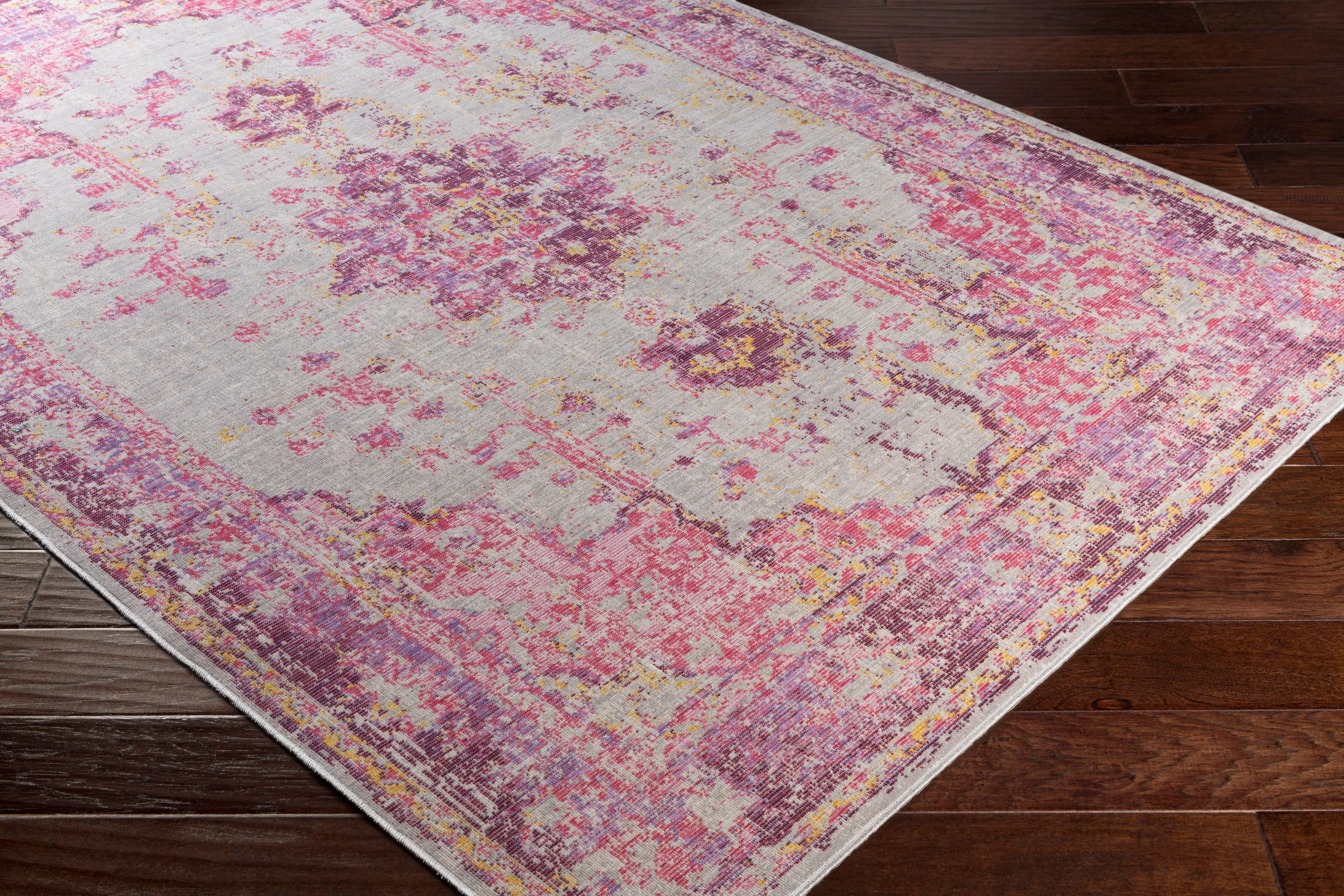 Antioch Rug in Pink & Gray