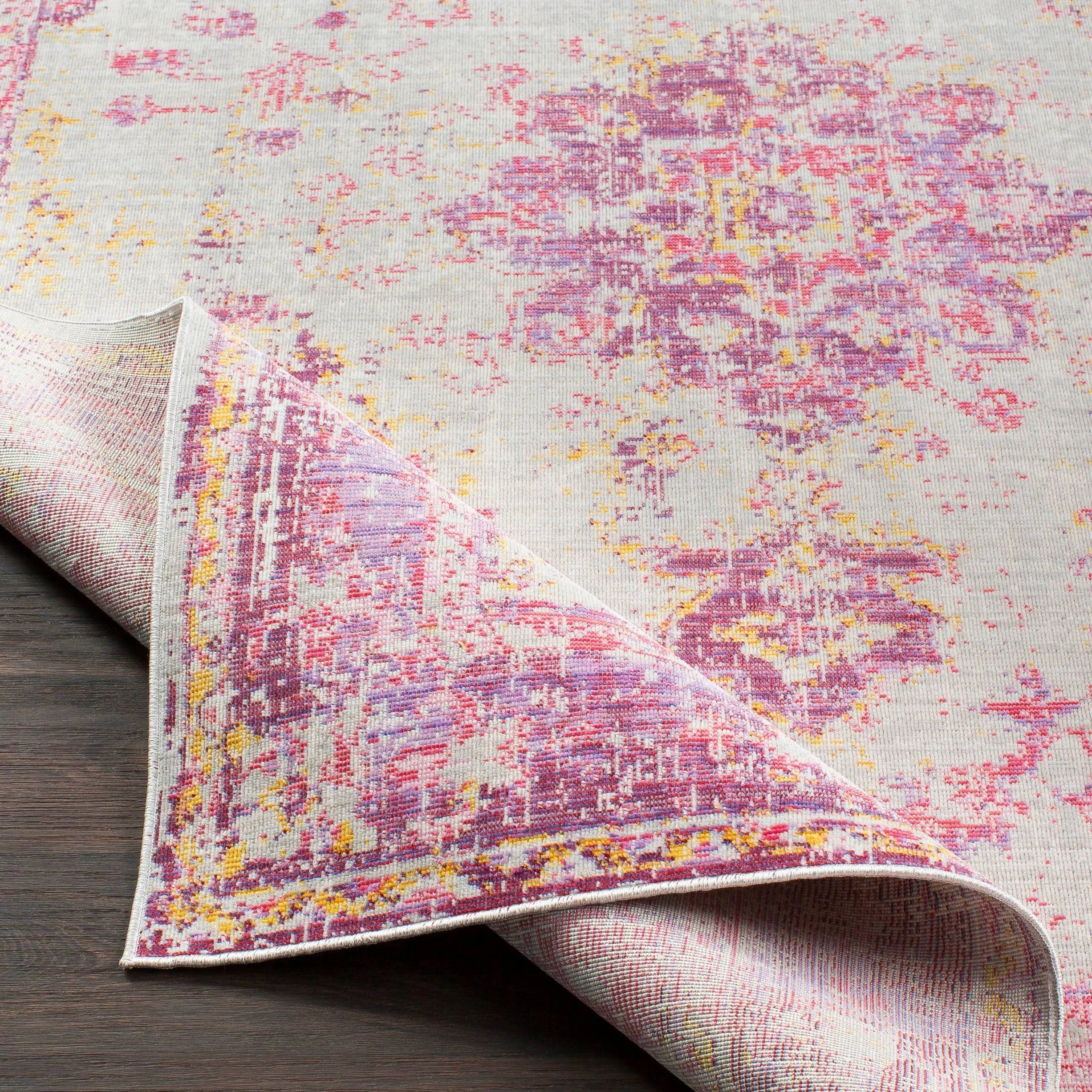 Antioch Rug in Pink & Gray