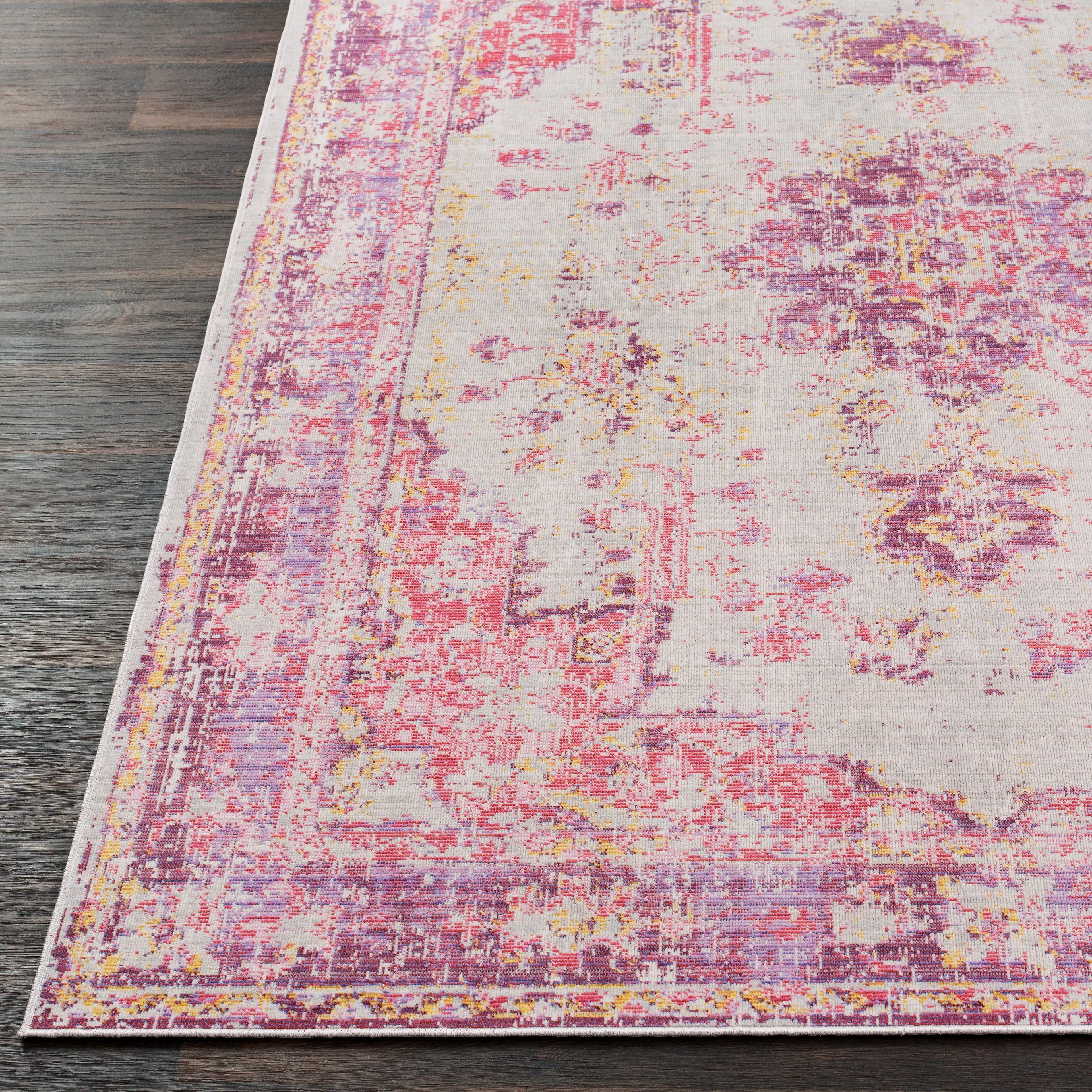 Antioch Rug in Pink & Gray