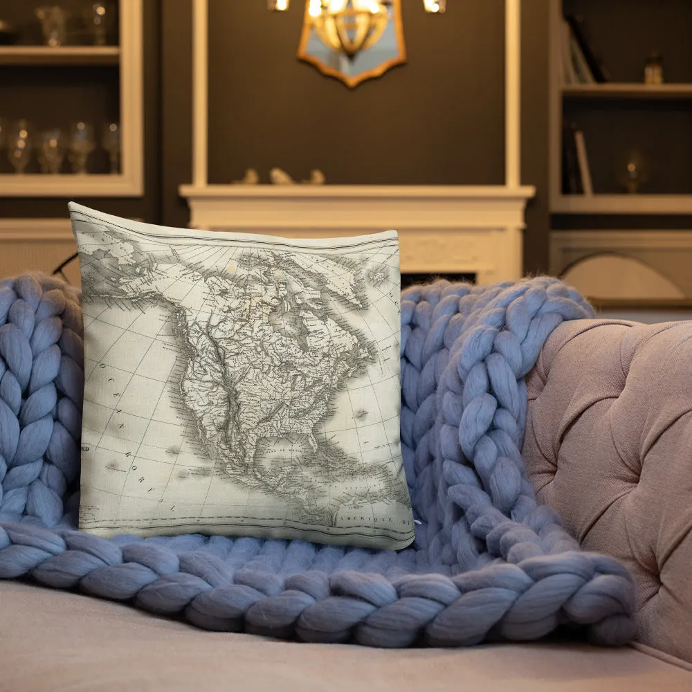 Antique American Map Decorative Throw Pillow