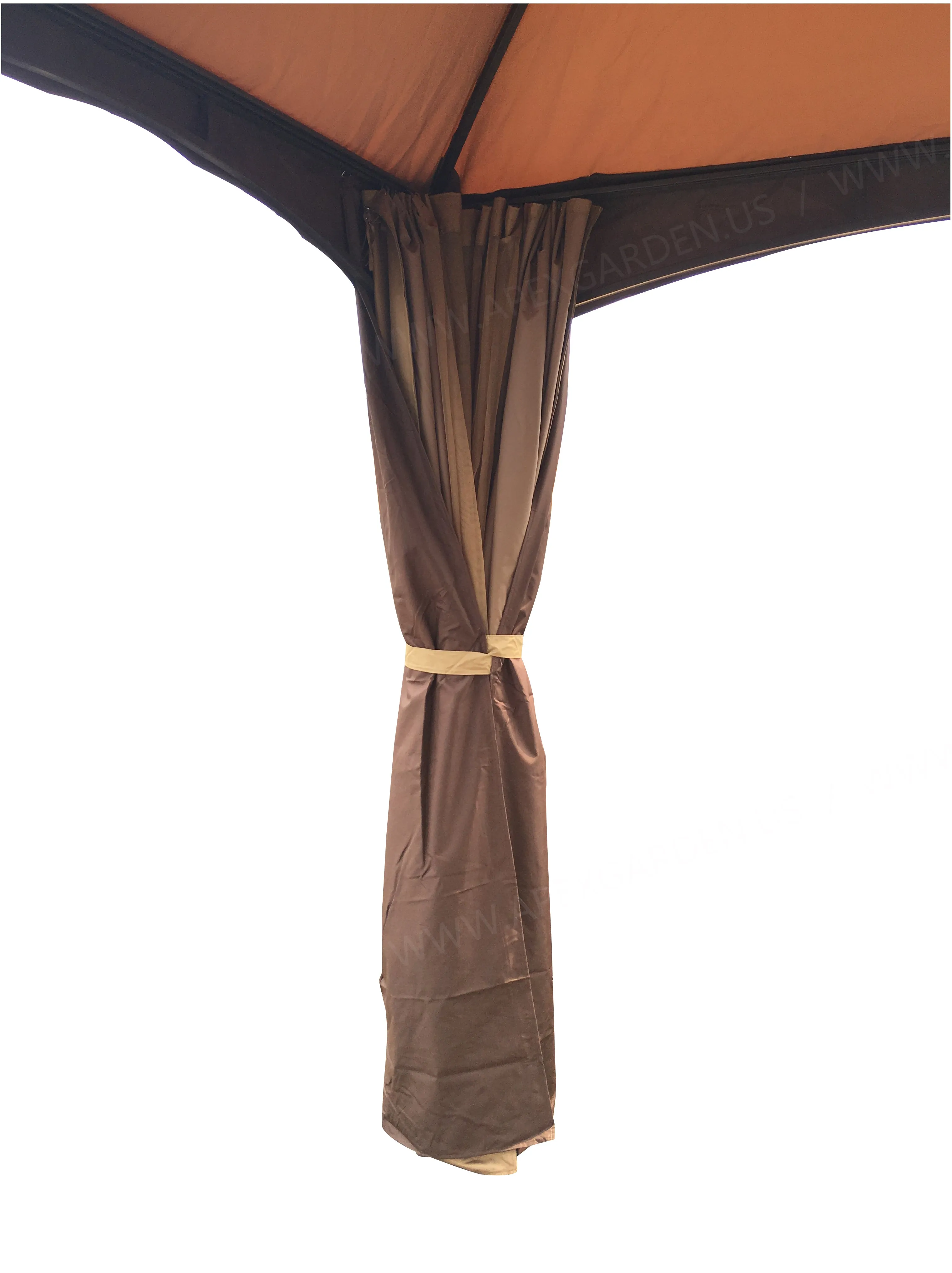 APEX GARDEN 4 Poles Brown Corner Curtain Set for Lowe's 10' x 12' Gazebo Model #GF-12S004BTO / GF-12S004B-1 (Corner Curtains Only) (Dark Brown)