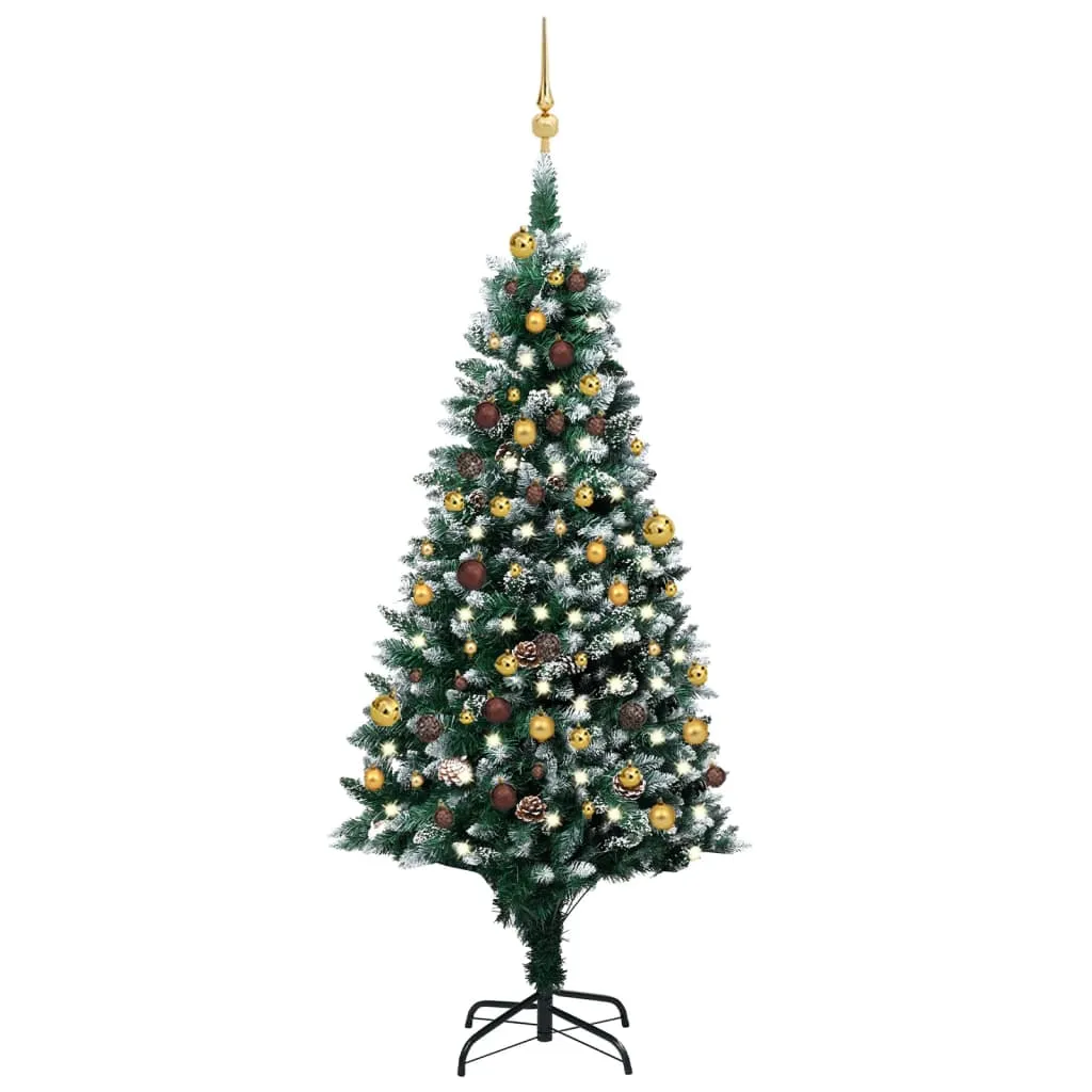 Artificial Christmas Tree with LEDs&Ball Set&Pinecones 180 cm