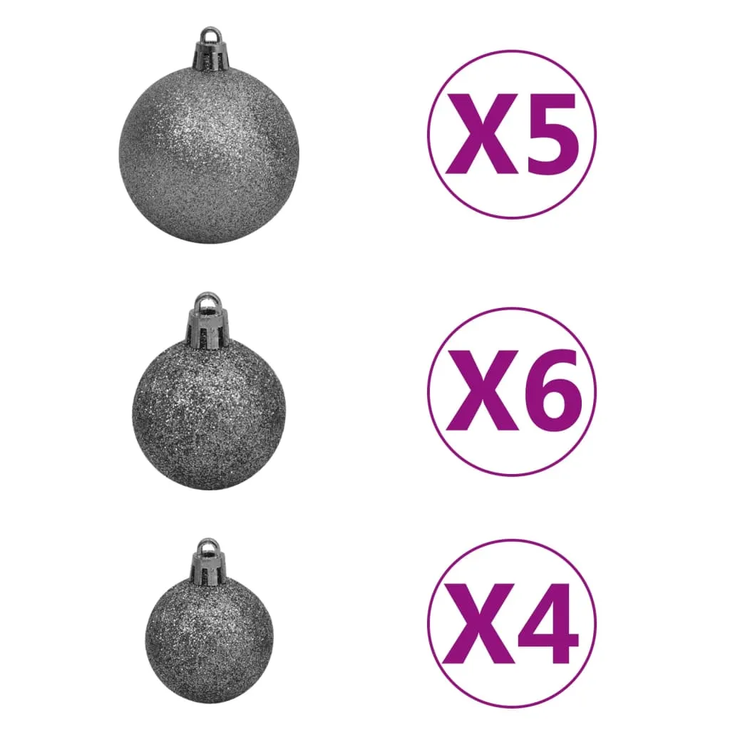 Artificial Pre-lit Christmas Tree with Ball Set Black 120 cm PVC