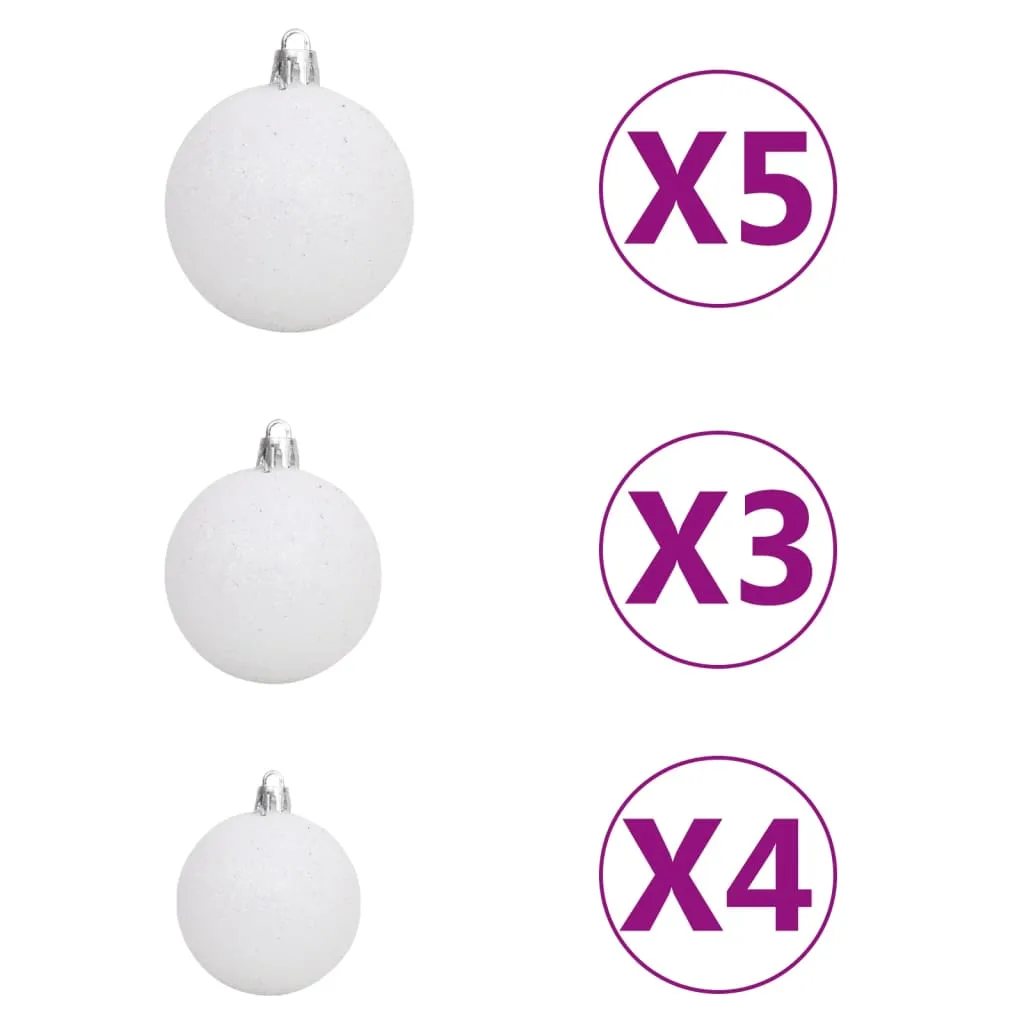 Artificial Pre-lit Christmas Tree with Ball Set Black 120 cm PVC