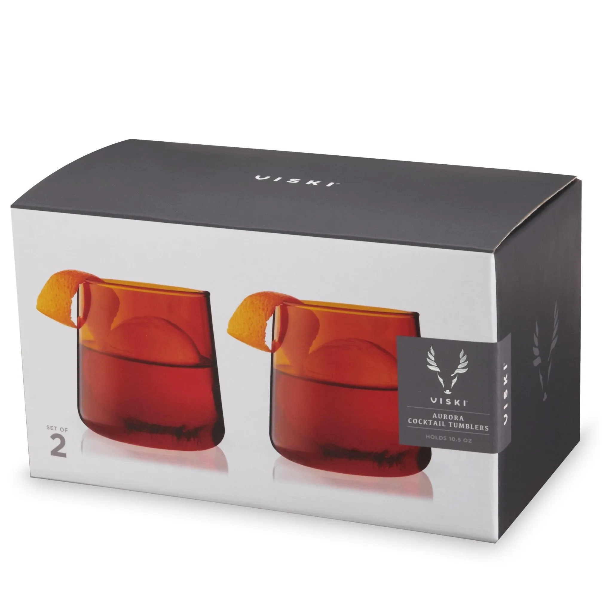 Aurora Amber Cocktail Tumblers, Set of 2